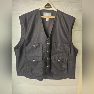 SCHAEFER OUTFITTER- Men's Sz 2XL Black Wool Ranch Vest
